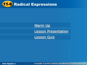 radical expression - Boone County Schools