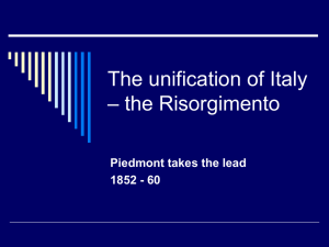 The unification of Italy – the Risorgimento