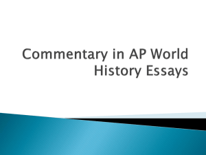 Commentary in AP World History Essays