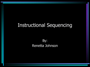 Instructional Sequencing