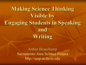 Making Science Thinking Visible by Engaging Students in Speaking
