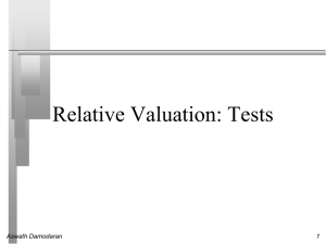 Relative Valuation: Tests