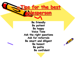 10 Tips for the best salesperson
