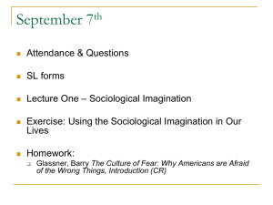 Lecture One: Sociological Imagination