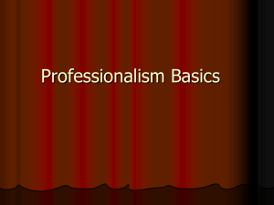 Professionalism Basics - Office of Student Affairs