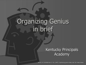 Great Groups/Organizing Genius PowerPoint