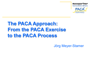 From the PACA Exercise to the PACA Process - PACA