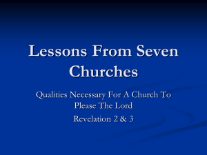 Lessons From Seven Churches - Fifth Street East Church of Christ