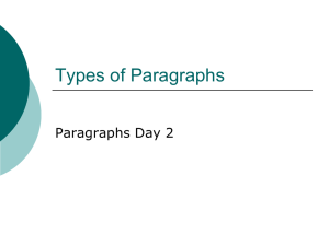 Types of Paragraphs (PowerPoint)