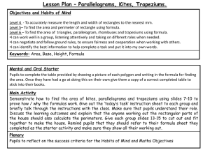 Lesson 3 - Parallelograms, Trapeziums, Kites