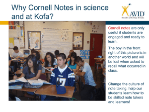 Why Cornell Notes in Science?