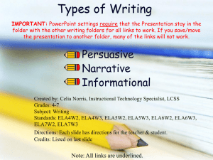 Types of Writing - LCSS
