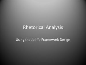 Joliffe`s Rhetorical Analysis