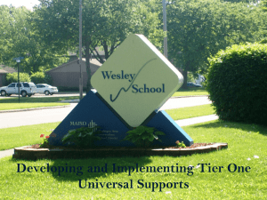 Developing and Implementing Tier One Universal Supports