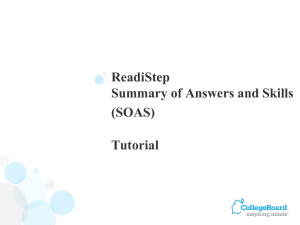 (SOAS) Tutorial PPT - College Board Online Reports for Educators