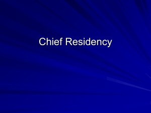 Chief Residency Skill Sets