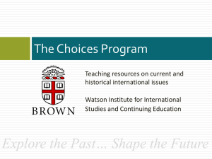 Workshop Powerpoint - The Choices Program