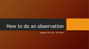 How to do an observation