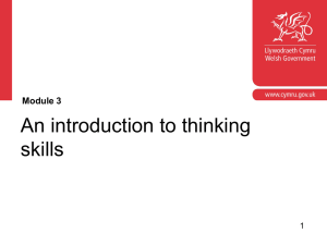 An introduction to thinking skills - Learning Wales