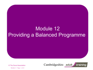 Planning a balanced programme - Scouts.org.uk
