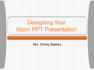 Idiom PowerPoint Design Instructions