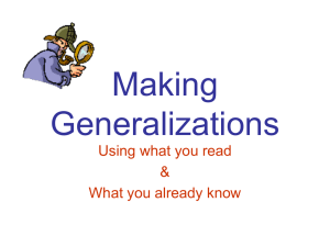 Making Generalizations 5