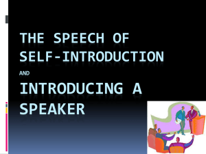 The Speech of Self