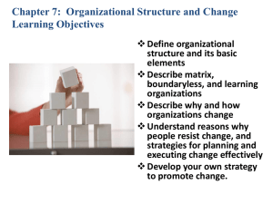 CHAPTER 7 - Organizational Structure and Change