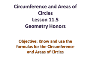 Circumference and Areas of Circles