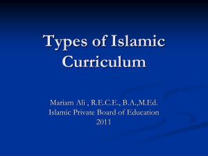 Types of Curriculum - Open Islamic Curriculum