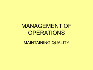 5. Maintaining quality