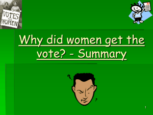 Why Did Women Get The Vote