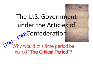 Accomplishments under the Articles of Confederation