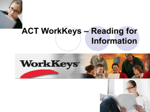 ACT Reading WorkKeys Powerpoint