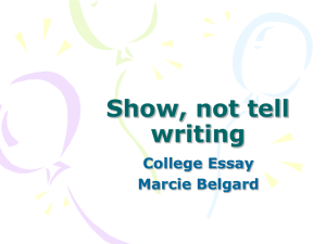 Show vs. Tell Writing by Marcie Belgard