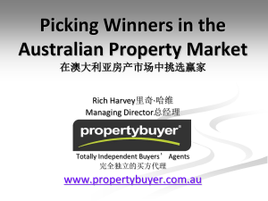 Picking Winners in the Australian Property Market 在澳大利亚房产