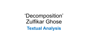 `Decomposition` Zulfikar Ghose