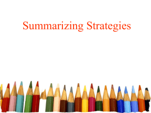 Summarizing Strategies