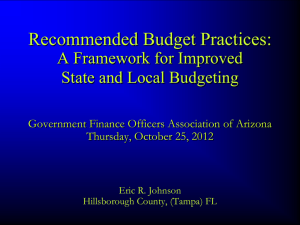 Recommended Budget Practices