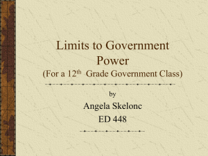 Limits to Government Power