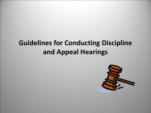 Guidelines for Conducting Discipline and Appeal Hearings