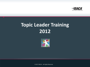 Topic Leader Training Slideshow 2012