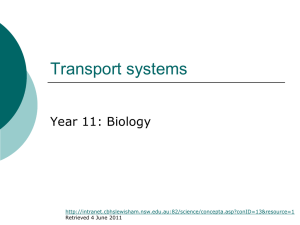 Transport system in plants 1st in series