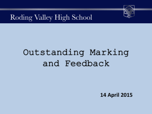 Outstanding Marking and Feedback 14 April 2015