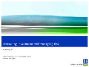 Bjørn K. Haugland, DNV - Attracting Investment and Managing Risk
