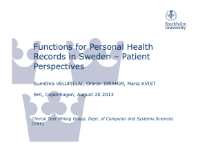 Functions for Personal Health Records in Sweden