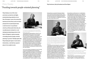 Patsy Healey “Puzzling towards people-oriented planning”