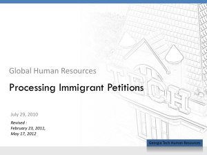 Processing Immigrant Petitions - Georgia Tech Office of Human