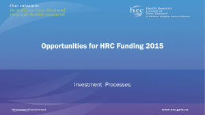HRC`s roadshow presentation on funding opportunities for 2015