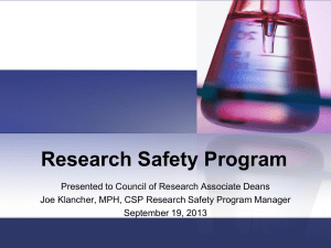 Lab Safety Surveys Progress Report